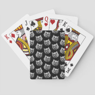 Jeu De Cartes Chat Alice de Cheshire dans l'art de cru de noir