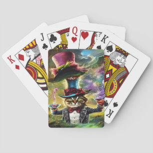 Jeu De Cartes Chat anthropomorphique Mad Hatter Imaginaire Fairy