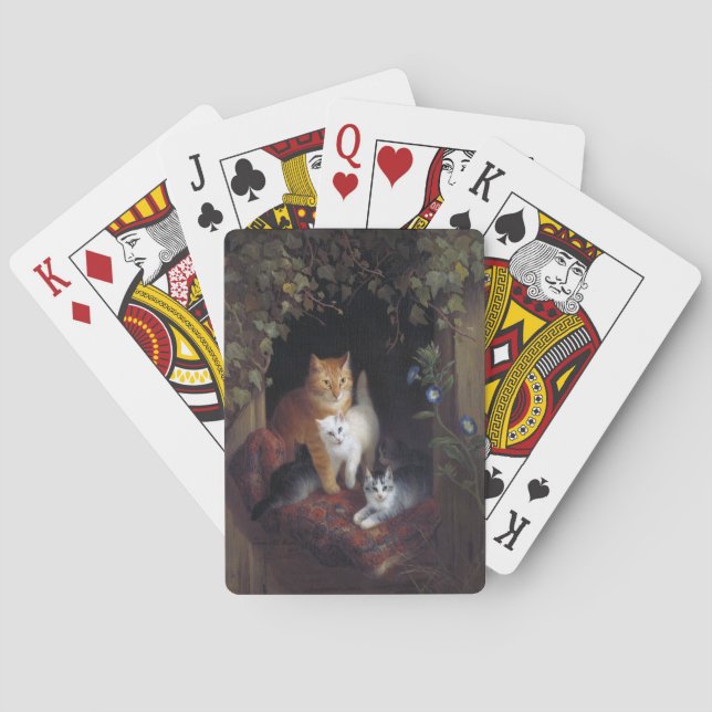 Jeu De Cartes Chat avec chatons Henriette Knip 1844 (dos)