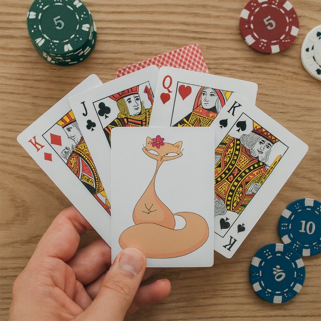 Jeu De Cartes Chat avec Fleur Cute Kawaii Kitty (Créateur téléchargé)