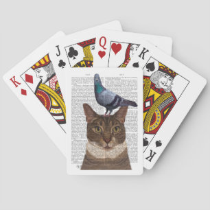 Jeu De Cartes Chat avec pigeon sur tête