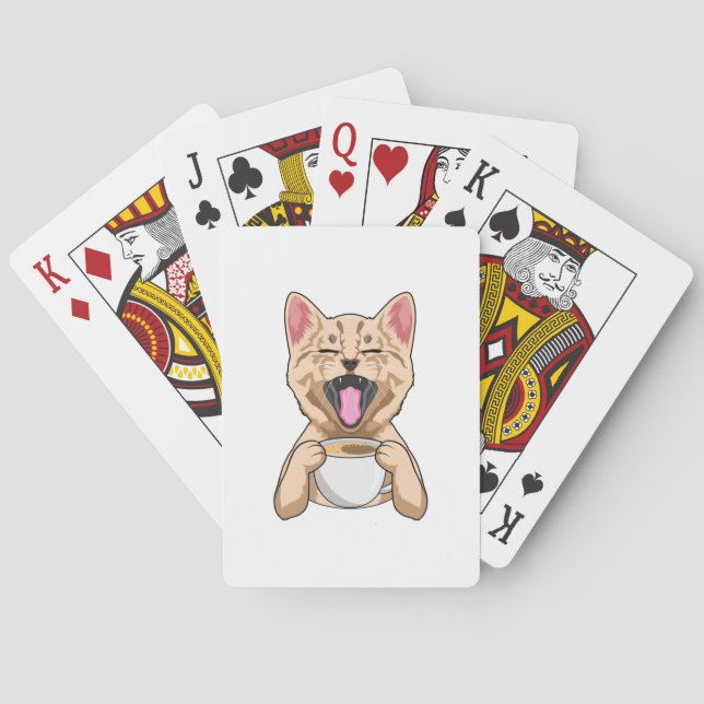 Jeu De Cartes Chat avec tasse de café (dos)