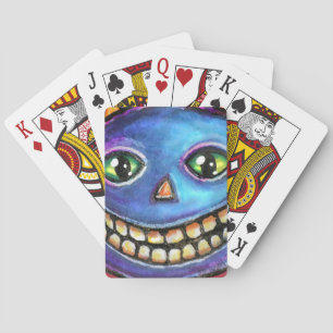 Jeu De Cartes Chat bleu souriant Vintage Halloweenies