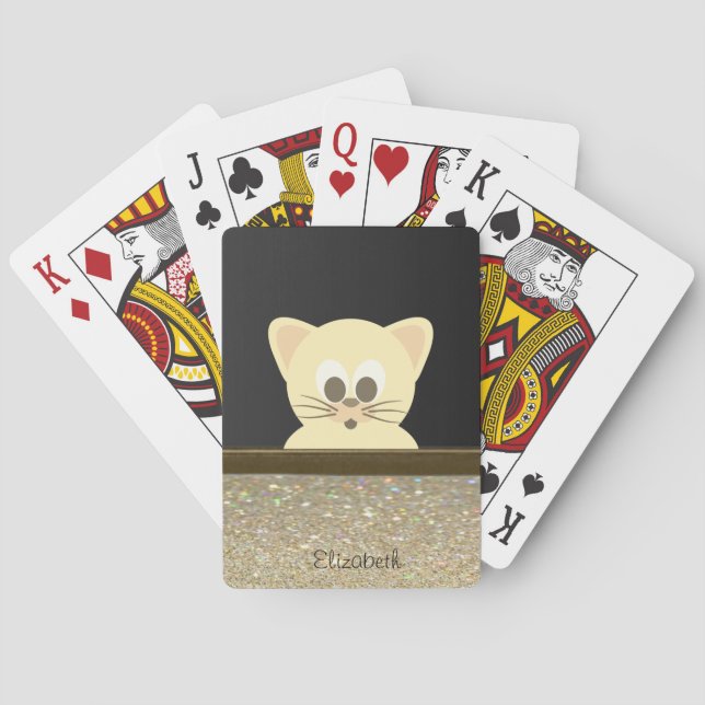 Jeu De Cartes Chat chatte élégant, Noir (dos)