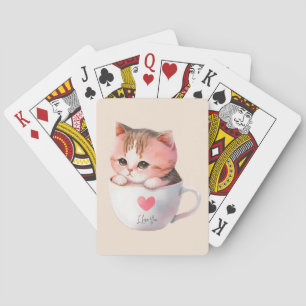 Jeu De Cartes Chat Chibi Rose Pâté Kawaii