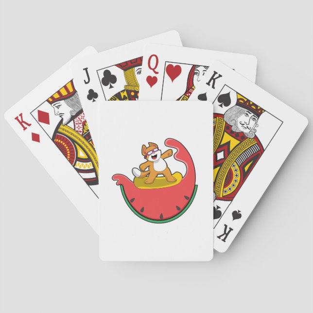 Jeu De Cartes Chat comme surfer avec Watermelon (dos)