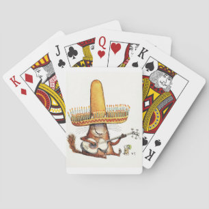 Jeu De Cartes Chat dans des cartes de jeu de sombrero