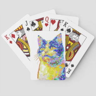 Jeu De Cartes Chat dans le bouton Lumière du Soleil