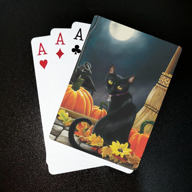 Jeu De Cartes Chat d'Halloween noir (Créateur téléchargé)