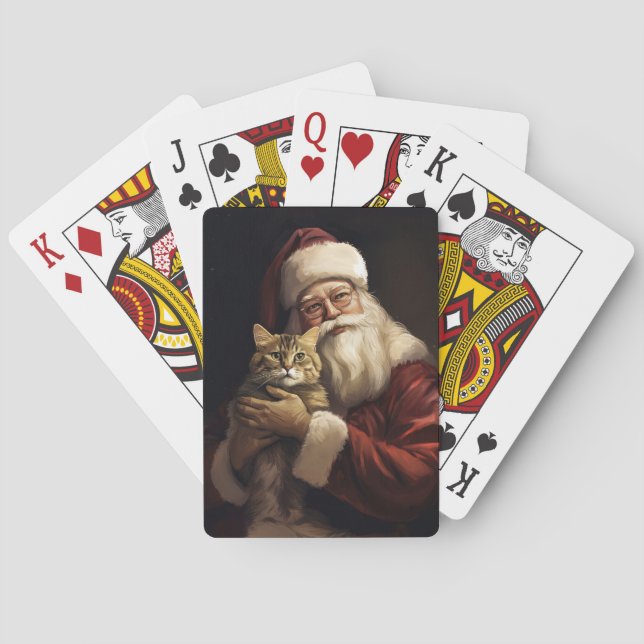 Jeu De Cartes Chat du Bengale avec Noël du Père Noël (dos)