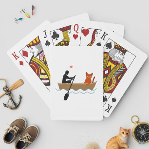 Jeu De Cartes Chat et tour en bateau Drôle Whimsical Animateur d