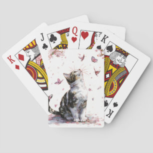 Jeu De Cartes Chat Fleur de Cerisier et Papillons (10)