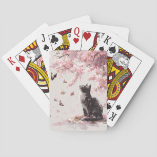 Jeu De Cartes Chat Fleur de Cerisier et Papillons (9)