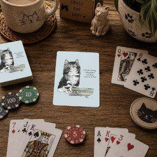 Jeu De Cartes Chat gris tabby indépendant bleu mignon drôle