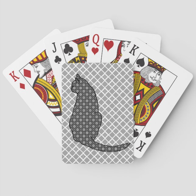 Jeu De Cartes Chat japonais - Kimono noir et blanc (dos)