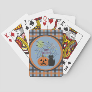 Jeu De Cartes Chat noir et Citrouille pas effrayant Halloween
