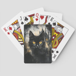 Jeu De Cartes Chat noir et une maison hantée Jeu de carte Deck