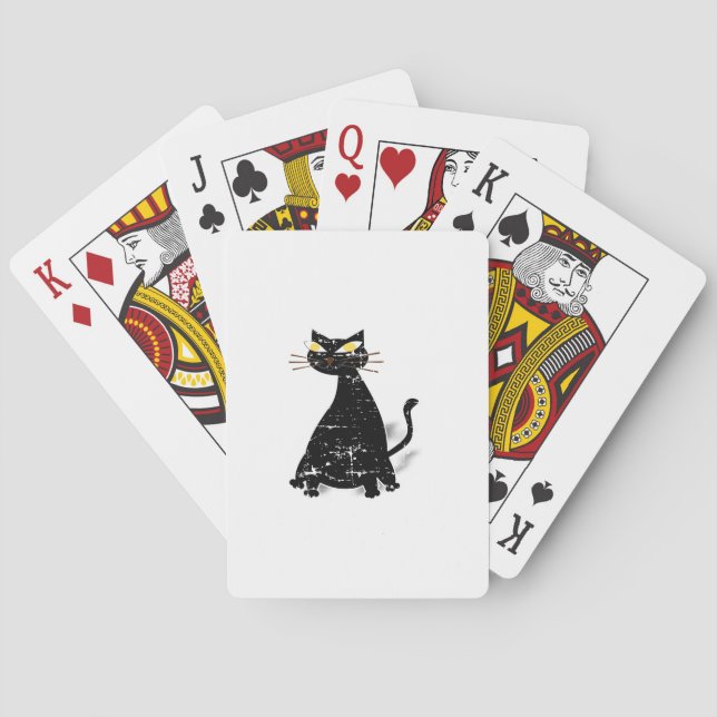 Jeu De Cartes Chat noir gros en détresse (dos)