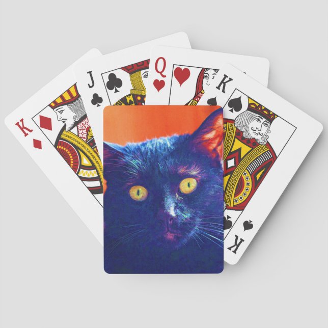 Jeu De Cartes Chat noir Lucky Feline Art Chat (dos)