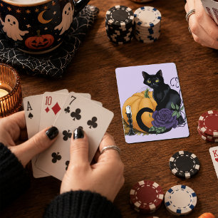 Jeu De Cartes Chat Noir Rose Pourpre Citrouille Automne