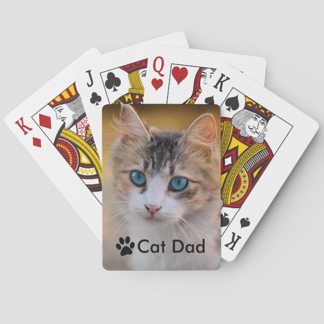 Jeu De Cartes Chat Papa Kitty Paw Photo personnalisée (dos)