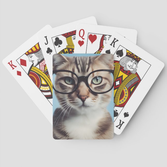 Jeu De Cartes Chat Portant des lunettes (dos)