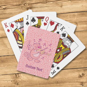 Jeu De Cartes Chat rose avec Violon Jouer des cartes