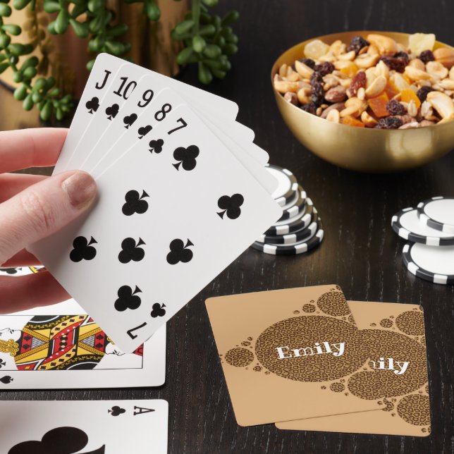 Jeu De Cartes Chat sauvage Imprimer Brown Grand Motif animal mod (In Situ)