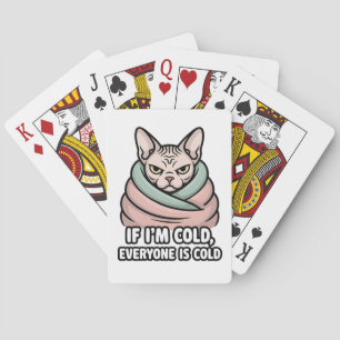 Jeu De Cartes Chat Sphynx Grincheux Art Cartoon Humour Froid