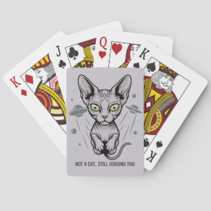 Jeu De Cartes Chat Sphynx Humoristique Espace Dessin Animé