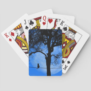 Jeu De Cartes Chat sur une lune bleue fil