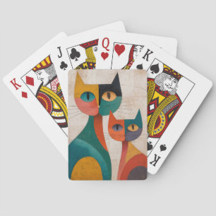 Jeu De Cartes Chats Abstraits rétro