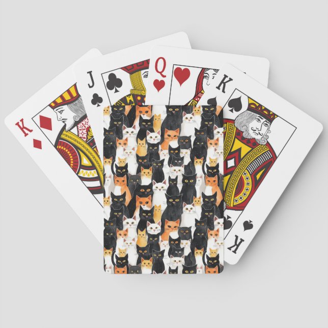 Jeu De Cartes Chats blancs oranges noirs (dos)