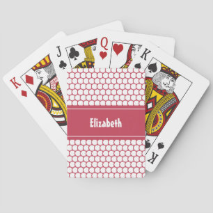 Jeu De Cartes Chaud rose blanc personnalisé Nom géométrique
