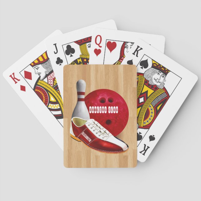 Jeu De Cartes Chaussure de boule de bowling et Pin avec votre (dos)