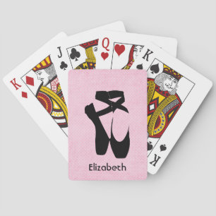 Jeu De Cartes Chaussures de Ballet Noir Personnalisées En Pointe