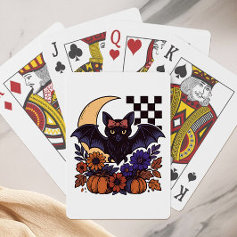 Jeu De Cartes Chauve d'Halloween rétro avec lune Gothique esthét