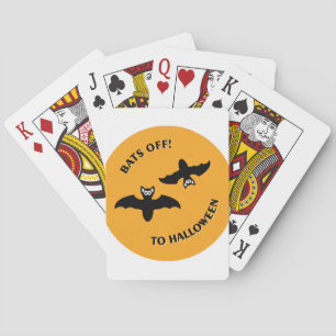 Jeu De Cartes Chauve-souris À Halloween Cercle Orange