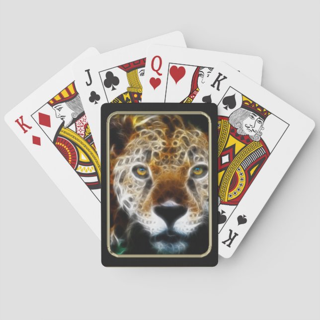 Jeu De Cartes Cheetah Face Fractal Art Jouer des cartes (dos)