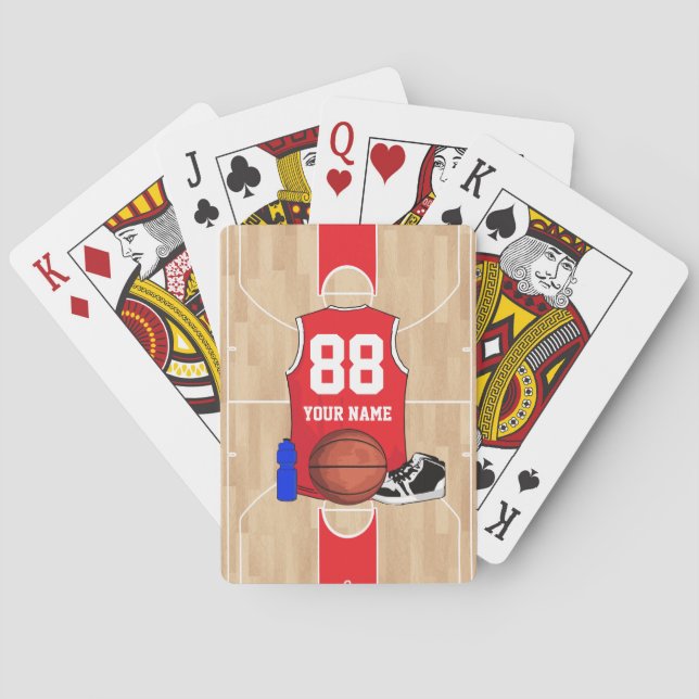 Jeu De Cartes Chemise de basket personnalisée sur le terrain (dos)