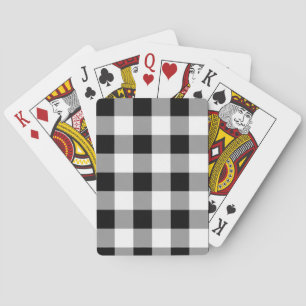 Jeu De Cartes Chèque de bison noir et blanc