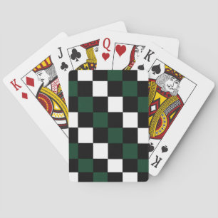 Jeu De Cartes Chèques en carton blanc noir vert