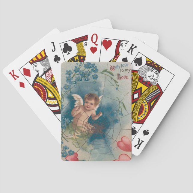 Jeu De Cartes Cherub Cupid Cobweb Oublier-Moi-Pas Coeur (dos)