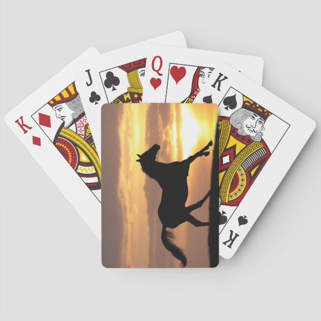 Jeu De Cartes Cheval Au Coucher Du Soleil (dos)