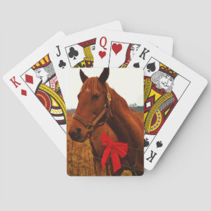 Jeu De Cartes Cheval avec Bow rouge
