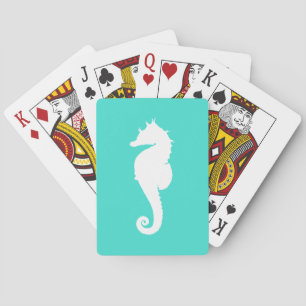Jeu De Cartes Cheval de mer Turquoise et Blanc