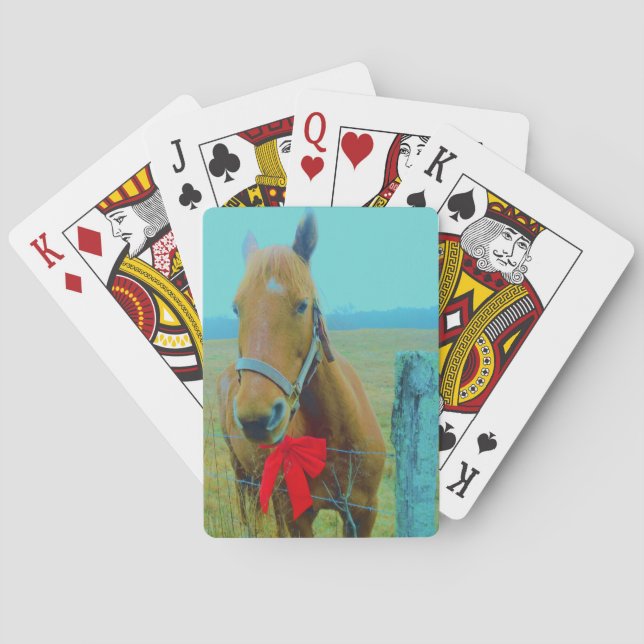 Jeu De Cartes Cheval de Noël rétro (dos)