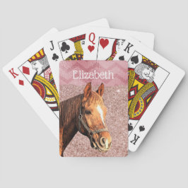 Jeu De Cartes Cheval équestre Nom rose Chic Riding