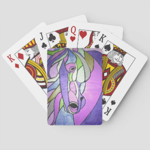 Jeu De Cartes Cheval métallique en violet Jouer des cartes