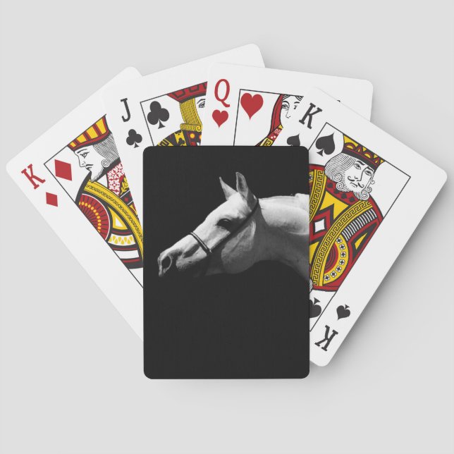 Jeu De Cartes Cheval noir et blanc (dos)
